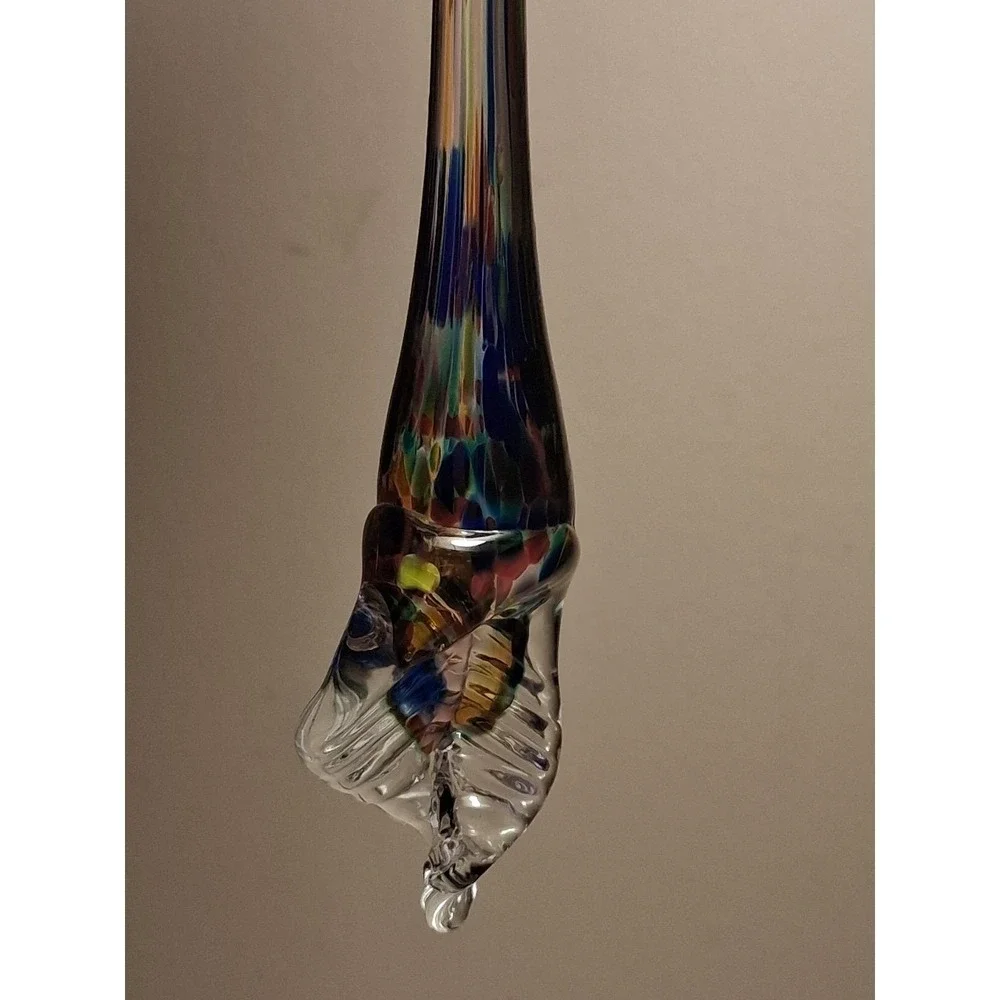 Hand Blown Art Glass Icicle Christmas Ornament 7